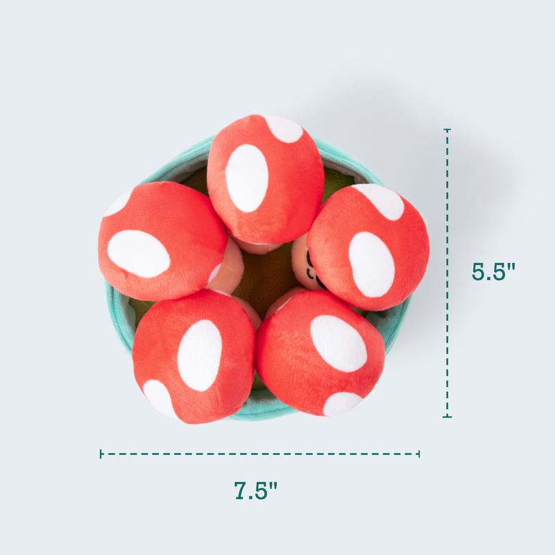 Emotional Support Mushrooms - 5 Plush Toys in Basket | Whimsical & Cute Stuffed Animal Gift for All Ages, Perfect Valentine's Day Present