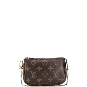 Pre-owned Louis Vuitton Canvas Coated Clutches & Wristlets Pochette Accessoires Monogram Canvas Mini by Rebag