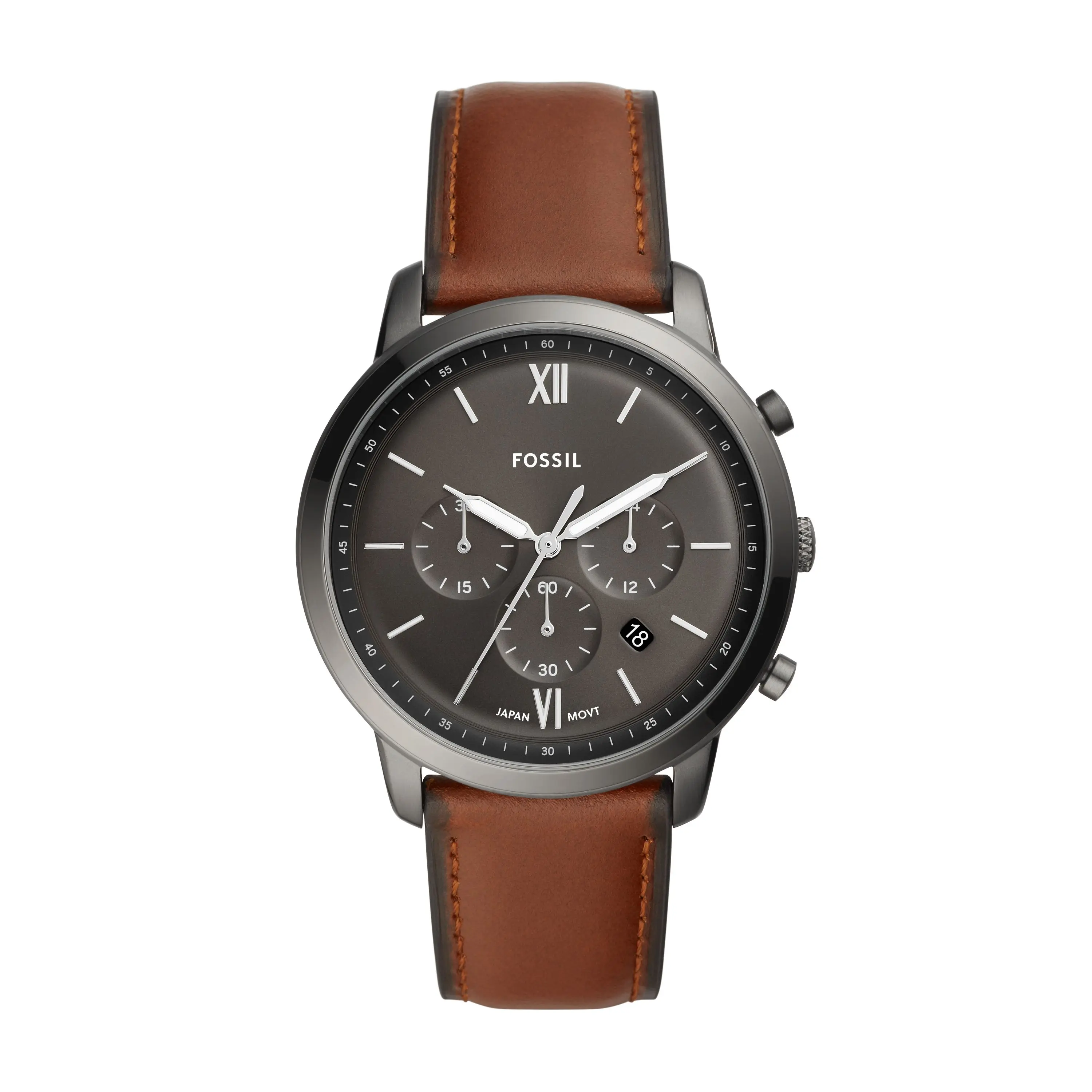 Fossil Men's Neutra 44mm Chrono Chronograph, Smoke Stainless Steel Watch