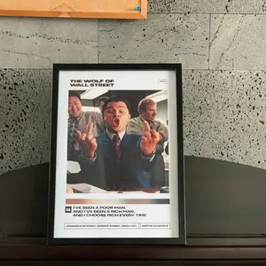 The Wolf of Wall Street Poster No Frame, Retro Movie Poster, Dorm decor, Man cave print, Home Cinema Decor