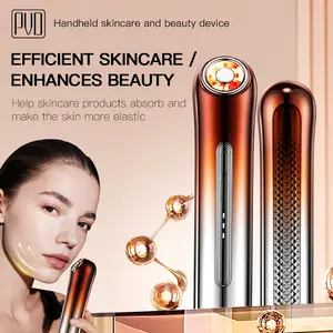 PVD 3-in-1 facial massager beauty device, New Upgraded, EMS Microcurrent &  LED Red Blue Light Skin Care Device to Maximize Serum, Lotion & Essence Infusion, Diminish Fine Lines and Relieve Facial Puffiness for At-Home Facial Toning