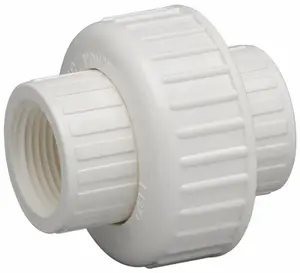 212 MAIN 511-44-112-112B Threaded 1.5 in. PVC Pipe Connector - PVC Plastic, 150 psi High-Pressure, 73 Degree Cold Water Line Joiner, Solvent-Weld, ANSI B2.1/ASTM D2466 Compliant Household Appliance Part