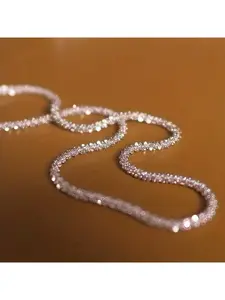 New Summer Best-Selling Shimmering Caterpillar Women's Silver Necklace, Basic Chain, Collarbone Chain