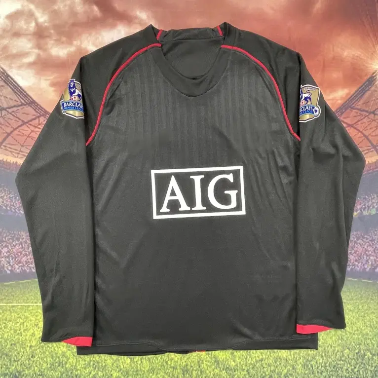 C.Ronaldo 2007-08 Retro Home Red Away Black No.7 Short Sleeved Long Sleeved Football Shirts