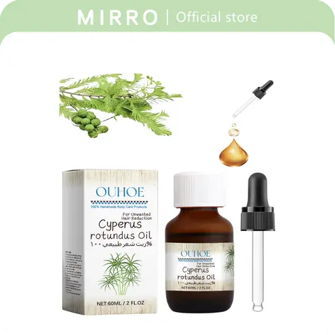 Organic Cyperus Rotundus Essential Oil - Alcohol-Free Cosmetic Moisturizing Body Care for All Skin Types, Daily Hair Removal & Post-Shaving Smooth Care, Supports Long-Lasting Hair Management