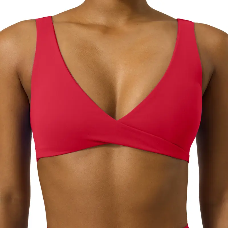 PAVOI ACTIVE Women's Wire-Free V-Neck Yoga Sports Bra - 2-Way Twist, V-Back, A-C Cup Coverage, Customizable Fit, FlexFlow, 4-Way Stretch Everyday Activewear