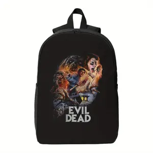 Evil Dead Horror Movie Backpack - Official Evil Dead Graphic Print Backpack with Zipper Closure, School College Bookbag for Fans,,, Anime & Horror Collectors - Durable Daypack Bag, Halloween Backpack, Quality Construction, Travel Bag, Hand Wash Only, for