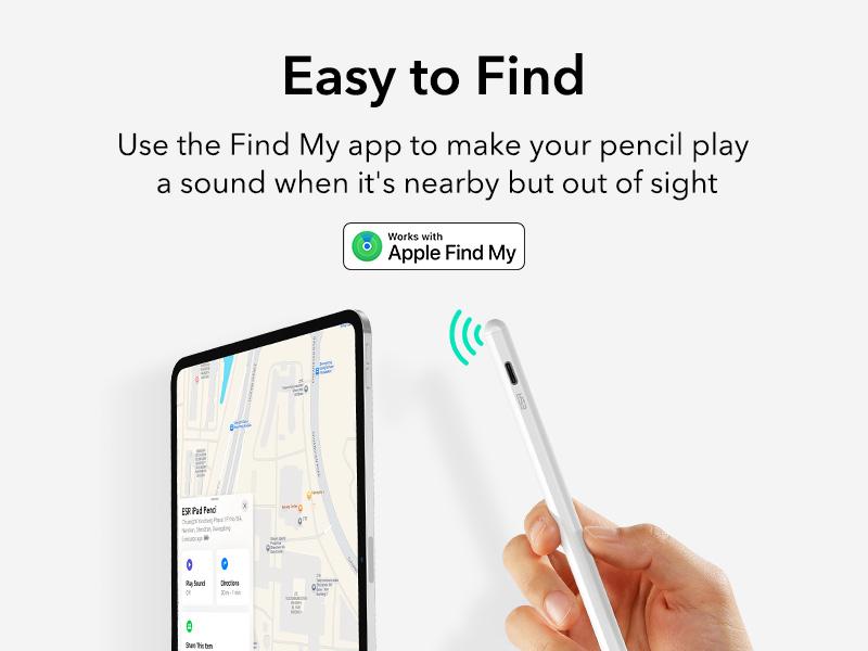 ESR Geo Digital iPad Pencil Findmy Compatible with Apple iPad 2018-2025,with Easy Shortcuts for Apple iPad A16/10/9/8 & Air 13/11 & Pro 12.9/13/11 & Mini 7/6/5(No Wireless Charging)