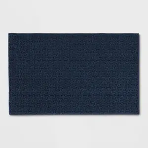 2'6"x3'10" Washable Solid Machine Tufted Accent Rug Blue - Threshold