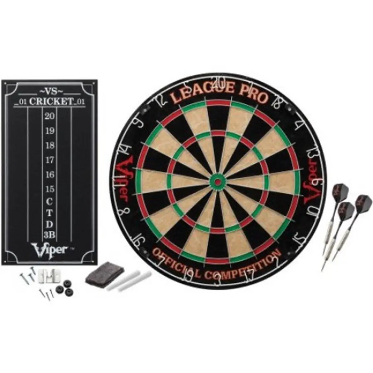 GLD League Pro Bristle Darts Board Complete Kit - Official Play Standard-Size Darts Board for Sports, Outdoor Leisure Activities