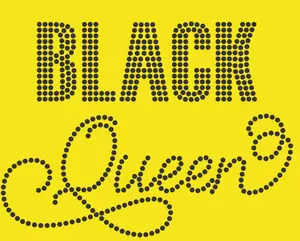 Black Queen with Chess Queen Design Rhinestone Template on Magic Flock - Add Your Own Rhinestone Combinations