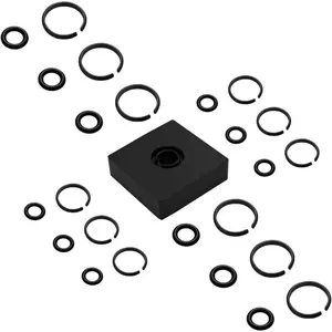 (6+6 Sets) 1/2" and 3/8" Impact Retaining Ring Clip Friction Ring with O-Ring for Mmiwauukiiii Electric/Pneumatic Type Impact Wrench, Retainer Ring  Install Tool Included