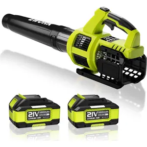 Cordless Leaf Blower, 21V Electric Handheld Blower with 2X 3.0Ah Batteries & Fast Charger, 550CFM 150MPH Lightweight 3.2Lbs for Lawn Care Yard Patio Cleaning outdoorfun