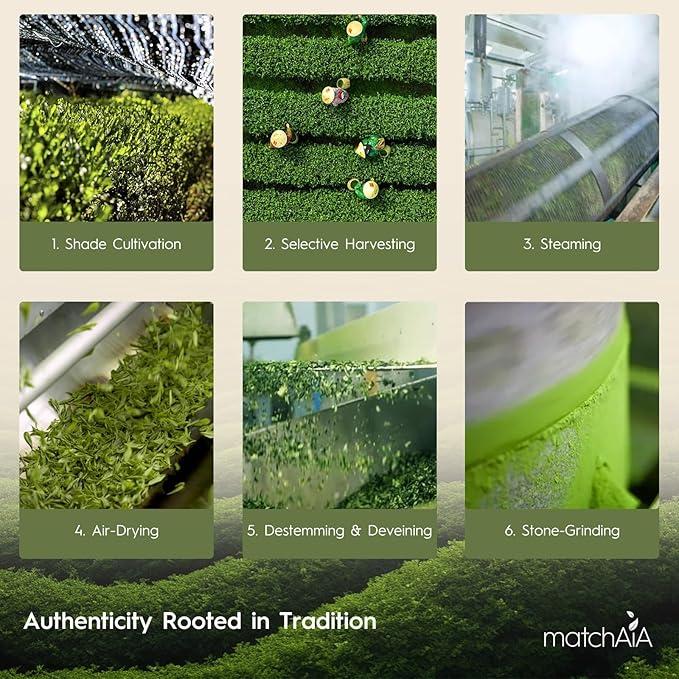 MatchAiA Premium Ceremonial Grade, USDA-Certified Organic Matcha, 100% Pure Green Tea Powder, First Spring Harvest, Sugar Free, Gluten Free