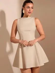 Women’s Sleeveless A-Line Waist Fitted Dress – Elegant Date Night Graduation Dress