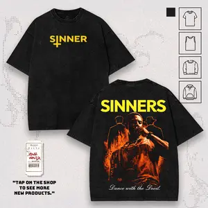 Sinners Vintage Hip Hop Unisex Graphic T-Shirt, TankTop, Hoodies, Sweatshirt Premium Cotton Pre-Washed Fabric Menswear Streetwear American Tees Made Soft Durable S-5XL