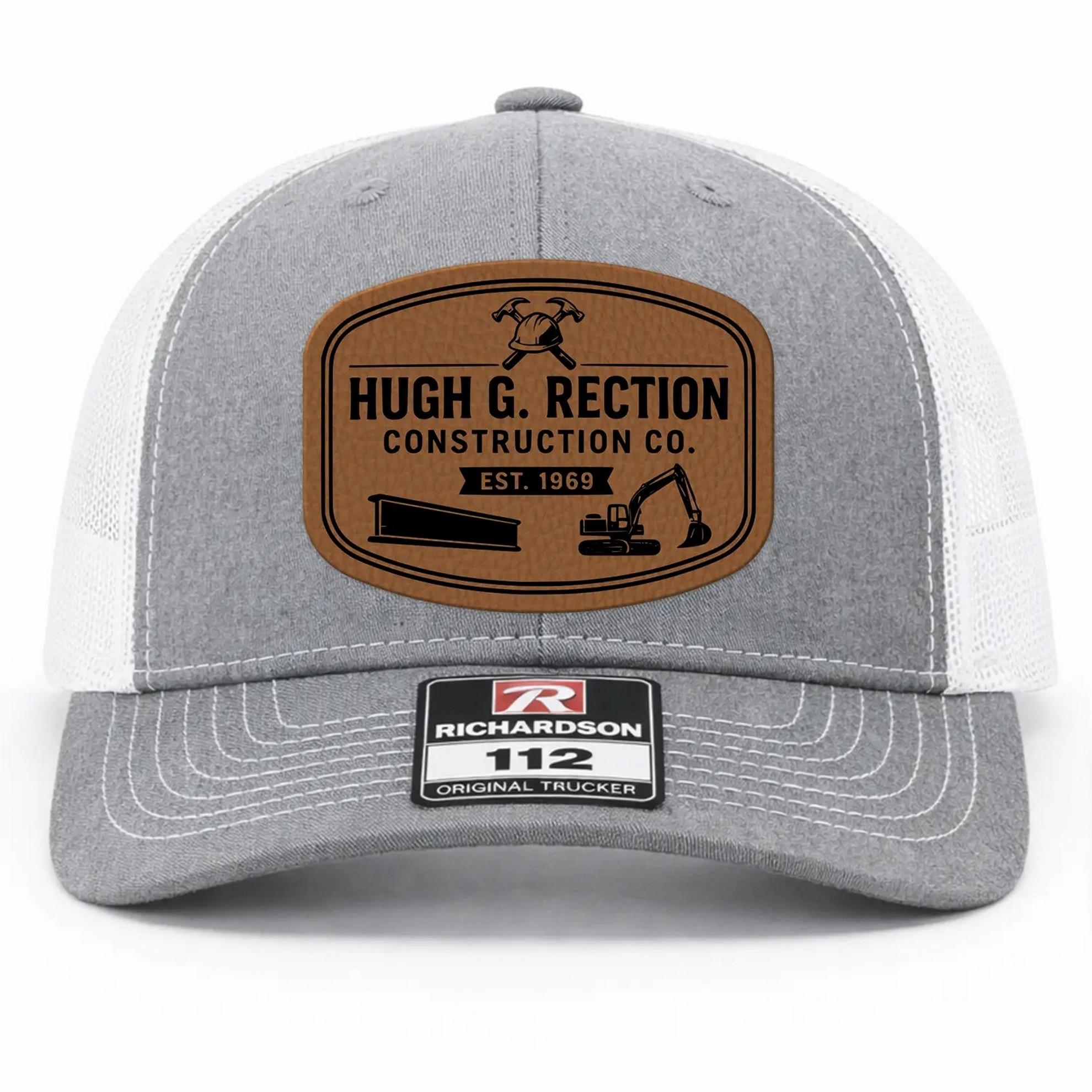 [HOT SALE] Hugh G Reaction Richardson 112 Leather Patch Hat - I Hate Pulling Out Leather Patch Trucker Hat - Richardson 112 Mesh Back Cap - Fishing & Boating Gifts for Men