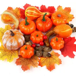 Artificial Pumpkins Set Decor Decorative