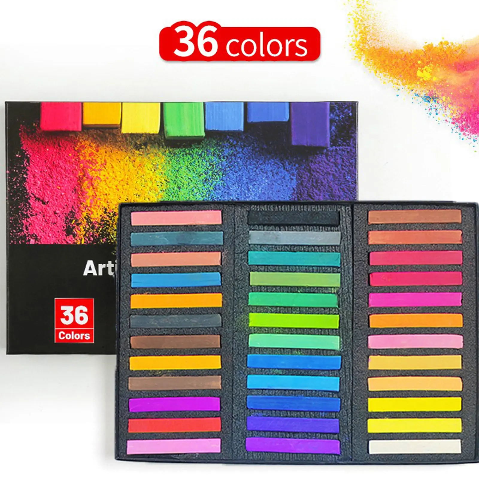 Soft Pastel Sets (12/24/36-Color) - Office & Art Supplies for Artists, Ideal for Painting, Shading, Color Blending Projects