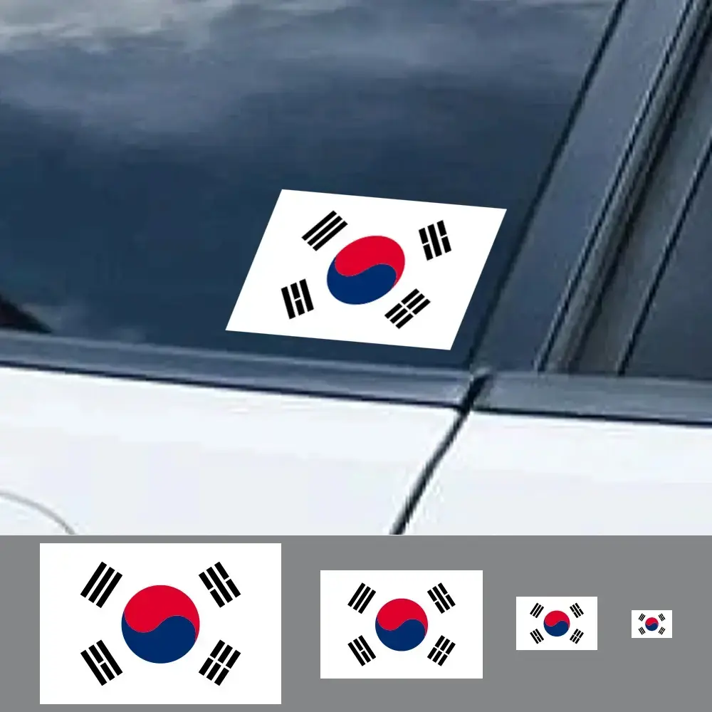 3PCS Car Stickers Korean Flag Vinyl Decals Vehicle Accessories For Hyundai IX35 Kia Ssangyong Renault Samsung Genesis Spirra