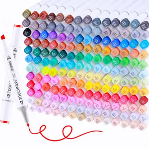 TOUCHNEW Colored Alcohol Markers, 80/168/60/30pcs Fine & Chisel Dual Tip Markers Pens, Sketch Art Marker for Coloring, Portraitlllustration, Sketch Anime Coloring, Craft Supplies