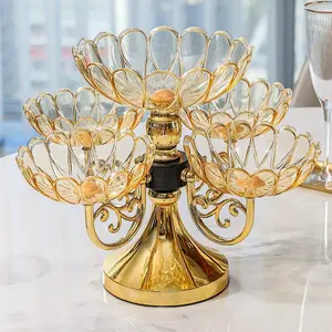 Storage Multi-layer Rotating Fruit Plate, 1 Count Exquisite Luxury Style Fruit Display Racks, Dessert Organiser, Organization Dessert Display Holder, Home Decor  Storage Supplies