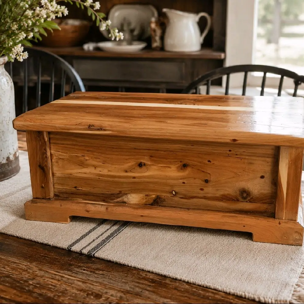 Mini Cedar Hope Chest, Small Wooden Storage Trunk for Keepsakes, Jewelry, and Personal Mementos