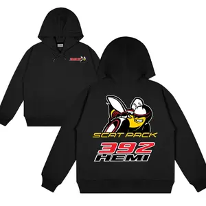 392 Hemi Scat Pack Retro 2-Sided Hoodie Dodge Cotton Long Sleeve Streetwear