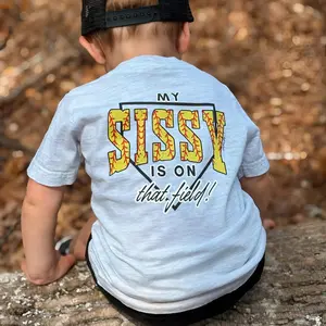 Softball My Sissy on the Field Boy's Short Sleeve Shirt, Youth T-Shirt, Outdoor Tee, Gift For Boys And Girls, Birthday's Day Gift