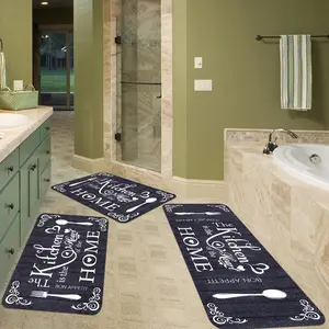 3pcs Kitchen Rugs Featuring an Artistic Design, Modern Aesthetics, And Soft Flannel for Comfort, Ideal for Home Decor - Perfect for Bedrooms, Living Rooms, Dining Areas, Bathrooms, And Entrances