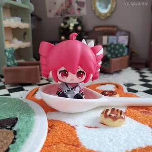 Anime Kasane Teto Q Version PVC Figures Model Cosplay Prop Stand Model Desk Display Decor Standing Exhibit Birthday Gift Xmas