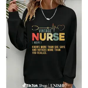 Medical Registered Nurse Definition Sweatshirt – Vintage 100% Long Sleeve Top