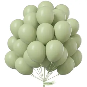 PartyWoo Sage Green Balloons 50pcs 12 Inch Boho Dusty Olive Green Latex Balloons for Birthday Baby Shower Graduation Engagement Wedding Dinosaur Jungle Golf Football Theme Party Decorations Green-F32