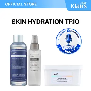 [Dear Klairs Official] Lucie's Skin Hydration Trio | Host's Choice Bundle: Fundamental Ampule Mist & Supple Preparation Unscented Toner & Vitamin Skin Prep Toner Pads | Hydrating, Brightening, Glowing, Lightweight, Alcohol-Free, Panthenol, Vitamin C