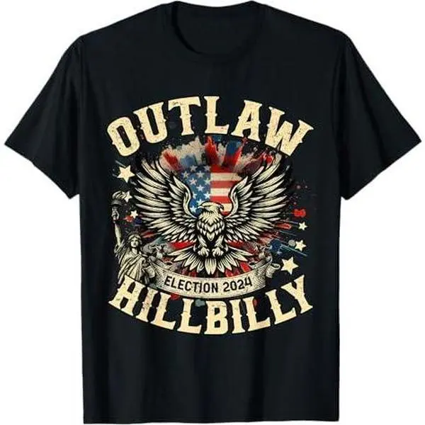 Vintage Elections Outlaw Hillbilly 2024 Eagle US Flag T-Shirt