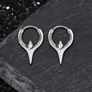GTHIC Fashion Geometric Sword Hoop Earrings Minimalist Stainless Steel Ear Piercing Jewelry Daily Wear