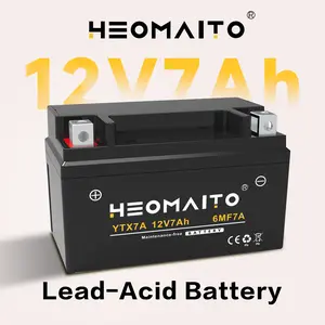 Maintenance-Free 12V 7Ah Lead-Acid YTX7A-BS Battery, 10HR, 220 CCA, 6MF7A Power, for 125–250 CC Motorcycles, 90–200 CC ATVs