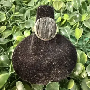 Black Tourmaline Round Sterling Ring sz8