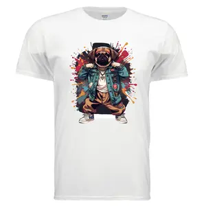 Shih Tzu T-Shirt Gildan G640 Adult Softstyle 4.5 oz Classic Fit Short Sleeve Crew Neck Summer Menswear Top Cotton Jersey Seamless Hem