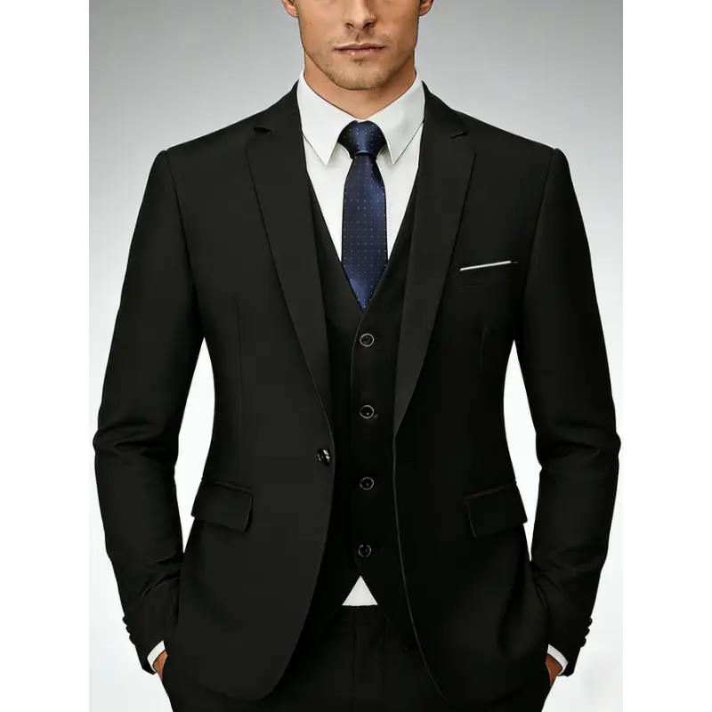 slim fit wedding dress for men 3 Piece Light Grey Luxury High-End Men's Suit Groom Wedding Slim Fit Business Suit Light Grey / 44R