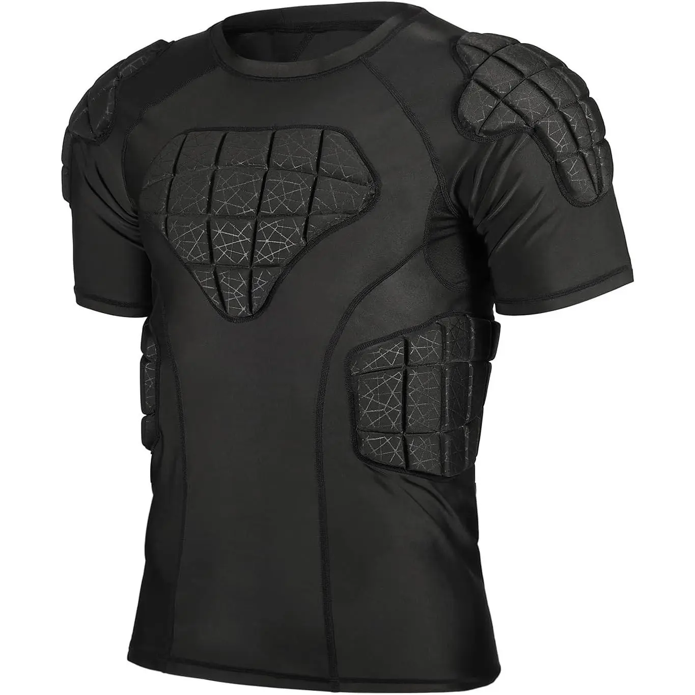 Padded Football Shirt Padded Compression Shirt Football Rib Protectors Undershirt Padded for Rugby Lacrosse Baseball