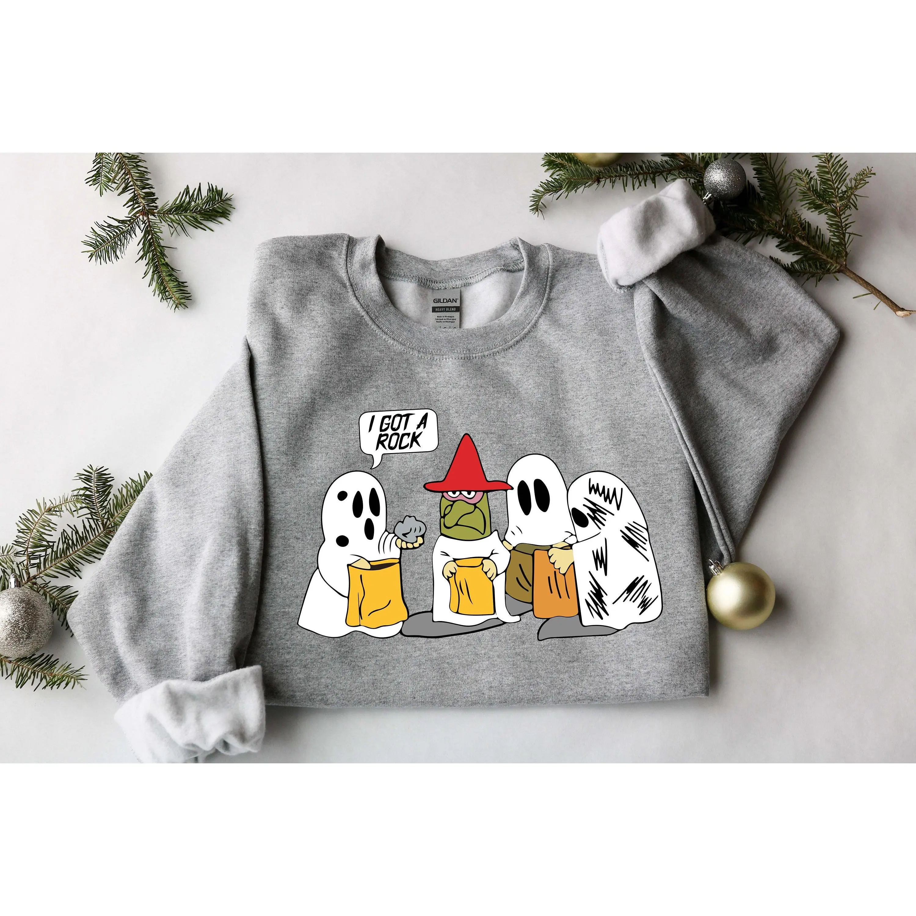 I Got A Rock Sweatshirt Trick Or Treat Sweatshirt Ghost Halloween Sweatshirt Peanuts Halloween Shirt Spooky Sweatshirt Funny Fall Shirt