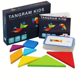 Wooden Seven-Color Puzzle Toy, Educational Geometric Shape Sorting Game for Kids, Creative Learning Gift Box Set