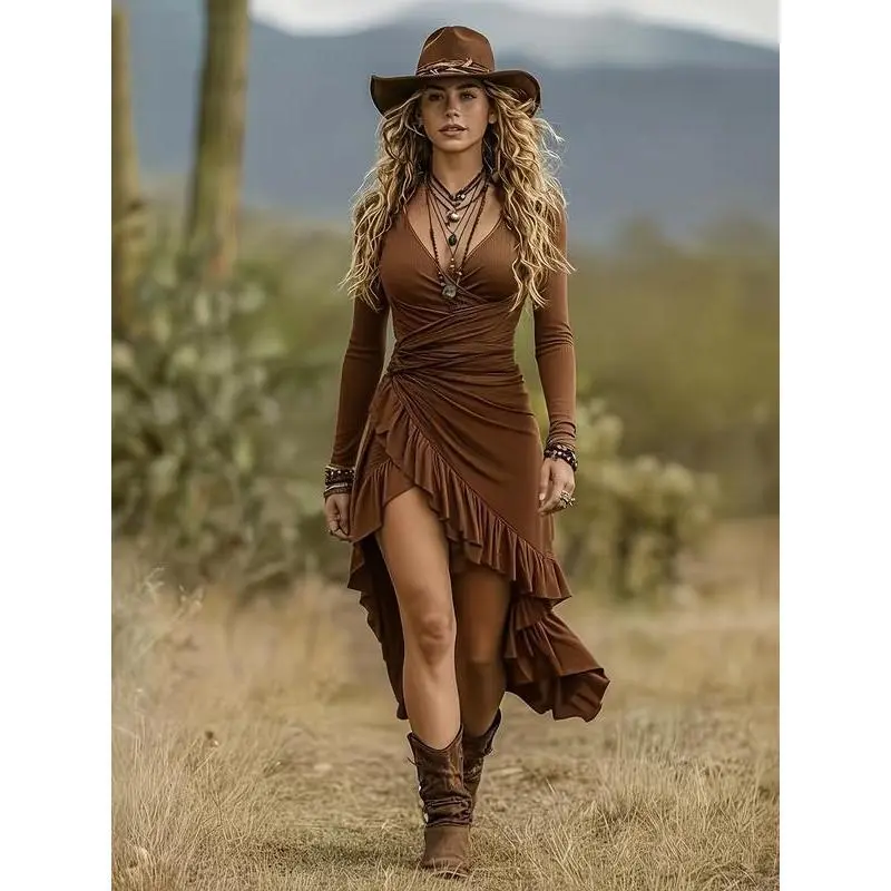 cowgirl outfit long dress