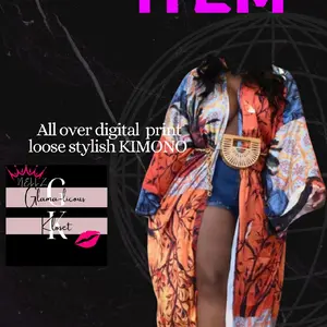 Kimonos All Over Digital Print Loose Stylish Women's Clothes - Womenswear