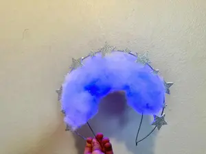Cloud Headband: Stormcloud Costume Headpiece with Glitter Stars & LED Lights