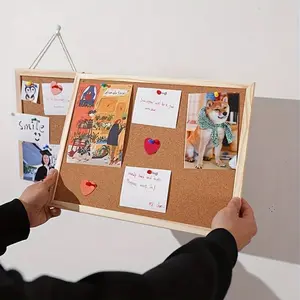 1pc Softwood Board Photo Wall, Self-Adhesive Corkboard, Display Backdrop, Message Board, Pin Board, Softwood Wall Panel