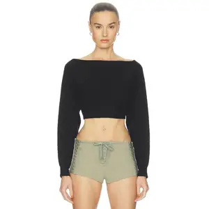 HAELO Crop Sweater in Black