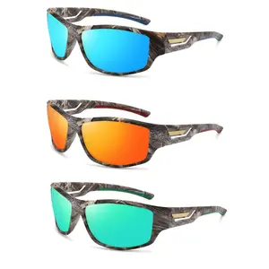 3 pairs of men's camouflage polarized sunglasses, UV and wind resistant sports goggles, trendy and personalized outdoor fishing, hunting, cycling, driving, anti glare polarized sunglasses