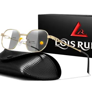 Photochromic Metal Reading Glasses + Glasses Case, Photochromic Lens, Classic Blue Light Blocking Readers for Man and Women, Great Gift Idea, Photochromic Eyeglasses